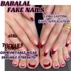 imageBABALAL Square Press on Nails Long ampamp Press on Toenails Matching Set  Red French Tip Fake Nails Press Nail Art Tips Glue on Nails Supplies Full Cover False Toe Nails Design 48Pcs DIY AcrylicANht104