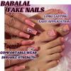 imageBABALAL Square Press on Nails Long ampamp Press on Toenails Matching Set  Red French Tip Fake Nails Press Nail Art Tips Glue on Nails Supplies Full Cover False Toe Nails Design 48Pcs DIY AcrylicANht101