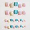 imageBABALAL Square Press on Toenails Short Fake Toenails and Fake Toenails with Nail Glue Sliver Glitter Glue on Nails 24pcs Acrylic Toenails with Diamond Designs False Toenails for Women and GirlsJZJA02chrome