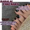 imageBABALAL Square Press on Toenails Short Fake Toenails and Fake Toenails with Nail Glue Sliver Glitter Glue on Nails 24pcs Acrylic Toenails with Diamond Designs False Toenails for Women and GirlsJZJA015black