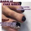 imageBABALAL Square Press on Toenails Short Fake Toenails and Fake Toenails with Nail Glue Sliver Glitter Glue on Nails 24pcs Acrylic Toenails with Diamond Designs False Toenails for Women and GirlsJZJA022a