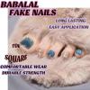 imageBABALAL Square Press on Toenails Short Fake Toenails and Fake Toenails with Nail Glue Sliver Glitter Glue on Nails 24pcs Acrylic Toenails with Diamond Designs False Toenails for Women and GirlsJZJA04summer