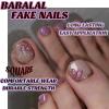imageBABALAL Square Press on Toenails Short Fake Toenails and Fake Toenails with Nail Glue Sliver Glitter Glue on Nails 24pcs Acrylic Toenails with Diamond Designs False Toenails for Women and GirlsJZJA016