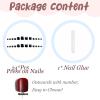 imageBABALAL Square Press on Toenails Short Fake Toenails and Fake Toenails with Nail Glue Sliver Glitter Glue on Nails 24pcs Acrylic Toenails with Diamond Designs False Toenails for Women and GirlsJZJA015black