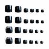 imageBABALAL Square Press on Toenails Short Fake Toenails and Fake Toenails with Nail Glue Sliver Glitter Glue on Nails 24pcs Acrylic Toenails with Diamond Designs False Toenails for Women and GirlsJZJA015black