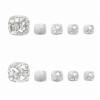 imageBABALAL Square Press on Toenails Short Fake Toenails and Fake Toenails with Nail Glue Sliver Glitter Glue on Nails 24pcs Acrylic Toenails with Diamond Designs False Toenails for Women and GirlsJZJA01