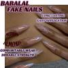 imageBABALAL Stiletto PressOn Nails  24Pc Almond Thick fake Nails GlueOns Brown Black Glitter Bling Acrylic Fall False NailsAND02