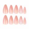 imageBABALAL Stiletto PressOn Nails  24Pc Almond Thick fake Nails GlueOns Brown Black Glitter Bling Acrylic Fall False NailsAND02
