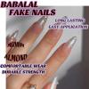 imageBABALAL Stiletto PressOn Nails  24Pc Almond Thick fake Nails GlueOns Brown Black Glitter Bling Acrylic Fall False NailsAND03