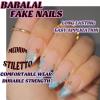 imageBABALAL Stiletto PressOn Nails  24Pc Almond Thick fake Nails GlueOns Brown Black Glitter Bling Acrylic Fall False NailsAND04