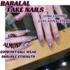 imageBABALAL Stiletto PressOn Nails  24Pc Almond Thick fake Nails GlueOns Brown Black Glitter Bling Acrylic Fall False NailsAND06