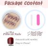 imageBABALAL Stiletto PressOn Nails  24Pc Almond Thick fake Nails GlueOns Brown Black Glitter Bling Acrylic Fall False NailsAND06