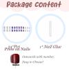 imageBABALAL Stiletto PressOn Nails  24Pc Almond Thick fake Nails GlueOns Brown Black Glitter Bling Acrylic Fall False NailsAND07
