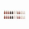 imageBABALAL Stiletto PressOn Nails  24Pc Almond Thick fake Nails GlueOns Brown Black Glitter Bling Acrylic Fall False NailsAND08
