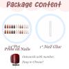 imageBABALAL Stiletto PressOn Nails  24Pc Almond Thick fake Nails GlueOns Brown Black Glitter Bling Acrylic Fall False NailsAND08