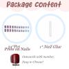 imageBABALAL Stiletto PressOn Nails  24Pc Almond Thick fake Nails GlueOns Brown Black Glitter Bling Acrylic Fall False NailsAND10