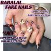 imageBABALAL Stiletto PressOn Nails  24Pc Almond Thick fake Nails GlueOns Brown Black Glitter Bling Acrylic Fall False NailsAND15