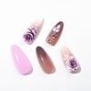 imageBABALAL Stiletto PressOn Nails  24Pc Almond Thick fake Nails GlueOns Brown Black Glitter Bling Acrylic Fall False NailsAND19