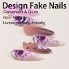 imageBABALAL Stiletto PressOn Nails  24Pc Almond Thick fake Nails GlueOns Brown Black Glitter Bling Acrylic Fall False NailsAND19