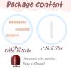 imageBABALAL Stiletto PressOn Nails  24Pc Almond Thick fake Nails GlueOns Brown Black Glitter Bling Acrylic Fall False NailsAND20