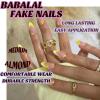 imageBABALAL Stiletto PressOn Nails  24Pc Almond Thick fake Nails GlueOns Brown Black Glitter Bling Acrylic Fall False NailsAND20