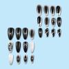 imageBABALAL Stiletto PressOn Nails  24Pc Almond Thick fake Nails GlueOns Brown Black Glitter Bling Acrylic Fall False NailsAND21