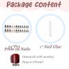 imageBABALAL Stiletto PressOn Nails  24Pc Almond Thick fake Nails GlueOns Brown Black Glitter Bling Acrylic Fall False NailsAND22