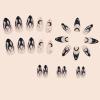 imageBABALAL Stiletto PressOn Nails  24Pc Almond Thick fake Nails GlueOns Brown Black Glitter Bling Acrylic Fall False NailsAND22