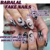 imageBABALAL Stiletto PressOn Nails  24Pc Almond Thick fake Nails GlueOns Brown Black Glitter Bling Acrylic Fall False NailsAND22