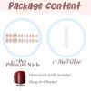 imageBABALAL Stiletto PressOn Nails  24Pc Almond Thick fake Nails GlueOns Brown Black Glitter Bling Acrylic Fall False NailsAND23