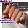 imageBABALAL Stiletto PressOn Nails  24Pc Almond Thick fake Nails GlueOns Brown Black Glitter Bling Acrylic Fall False NailsAND23