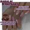 imageBABALAL Stiletto PressOn Nails  24Pc Almond Thick fake Nails GlueOns Brown Black Glitter Bling Acrylic Fall False NailsAND24