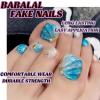 imageBABALAL Toe Nails Press on Orange Fake Toenails with Design Acrylic Toe Nails Cocoa Palm False Toenails 24Pcs Manicure French Tip Stick on Toenails for Women Girls Summer Full Cover Gel Toenails ArtBNjzj14