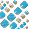 imageBABALAL Toe Nails Press on Orange Fake Toenails with Design Acrylic Toe Nails Cocoa Palm False Toenails 24Pcs Manicure French Tip Stick on Toenails for Women Girls Summer Full Cover Gel Toenails ArtBNjzj14