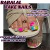 imageBABALAL Toe Nails Press on Orange Fake Toenails with Design Acrylic Toe Nails Cocoa Palm False Toenails 24Pcs Manicure French Tip Stick on Toenails for Women Girls Summer Full Cover Gel Toenails ArtBNjzj10