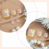 imageBABALAL Toe Nails Press on Orange Fake Toenails with Design Acrylic Toe Nails Cocoa Palm False Toenails 24Pcs Manicure French Tip Stick on Toenails for Women Girls Summer Full Cover Gel Toenails ArtBNjzj08