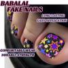 imageBABALAL Toe Nails Press on Orange Fake Toenails with Design Acrylic Toe Nails Cocoa Palm False Toenails 24Pcs Manicure French Tip Stick on Toenails for Women Girls Summer Full Cover Gel Toenails ArtBNjzj20