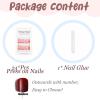 imageBABALAL Toe Nails Press on Orange Fake Toenails with Design Acrylic Toe Nails Cocoa Palm False Toenails 24Pcs Manicure French Tip Stick on Toenails for Women Girls Summer Full Cover Gel Toenails ArtBNjzj12