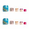 imageBABALAL Toe Nails Press on Orange Fake Toenails with Design Acrylic Toe Nails Cocoa Palm False Toenails 24Pcs Manicure French Tip Stick on Toenails for Women Girls Summer Full Cover Gel Toenails ArtBNjzj13
