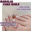 imageBABALAL Toe Nails Press on Orange Fake Toenails with Design Acrylic Toe Nails Cocoa Palm False Toenails 24Pcs Manicure French Tip Stick on Toenails for Women Girls Summer Full Cover Gel Toenails ArtBNjzj21