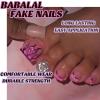 imageBABALAL Toe Nails Press on Orange Fake Toenails with Design Acrylic Toe Nails Cocoa Palm False Toenails 24Pcs Manicure French Tip Stick on Toenails for Women Girls Summer Full Cover Gel Toenails ArtBNjzj16