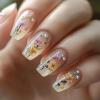 imageBABALAL Press on Nails Long Coffin Fake Nails Yellow Full Cover Acrylic Nails with Bumblebee Flower Designs Stick on Nails Reusable Summer False Nails Supplies Flower Glue on Ballerina Nails for WomenANZ101