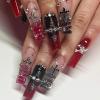 imageBABALAL Press on Nails Long Square Fake Nails Rainbow French Tip Glue on Nails 3D Bear Soft Candy Charm Acrylic Nails Heart False Nails 24Pcs Squoval Cute Summer Manicure Stick on NailsANV02