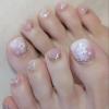 imageBABALAL Square Press on Toenails Short Fake Toenails and Fake Toenails with Nail Glue Sliver Glitter Glue on Nails 24pcs Acrylic Toenails with Diamond Designs False Toenails for Women and GirlsJZJA012e