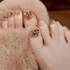 imageBABALAL Square Press on Toenails Short Fake Toenails and Fake Toenails with Nail Glue Sliver Glitter Glue on Nails 24pcs Acrylic Toenails with Diamond Designs False Toenails for Women and GirlsJZJA012f