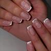 imageBABALAL Stiletto PressOn Nails  24Pc Almond Thick fake Nails GlueOns Brown Black Glitter Bling Acrylic Fall False NailsAND11