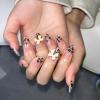 imageBABALAL Stiletto PressOn Nails  24Pc Almond Thick fake Nails GlueOns Brown Black Glitter Bling Acrylic Fall False NailsAND15