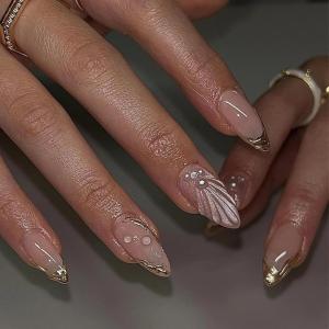 imageBABALAL Coffin Press on Nails Medium Fake Nails Orange Pink French Tip Glue on Nails 3d Texture Flower Design Acrylic Nails 24Pcs Ballerina Summer False Nails Manicure Stick on Nails SuppliesNT0106