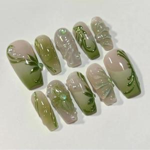 imageBABALAL Press on Nails Long Square Fake Nails Rainbow French Tip Glue on Nails 3D Bear Soft Candy Charm Acrylic Nails Heart False Nails 24Pcs Squoval Cute Summer Manicure Stick on NailsANV11