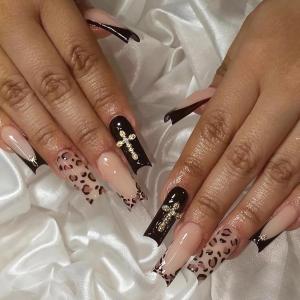 imageBABALAL Press on Nails Long Square Fake Nails Rainbow French Tip Glue on Nails 3D Bear Soft Candy Charm Acrylic Nails Heart False Nails 24Pcs Squoval Cute Summer Manicure Stick on NailsANV15